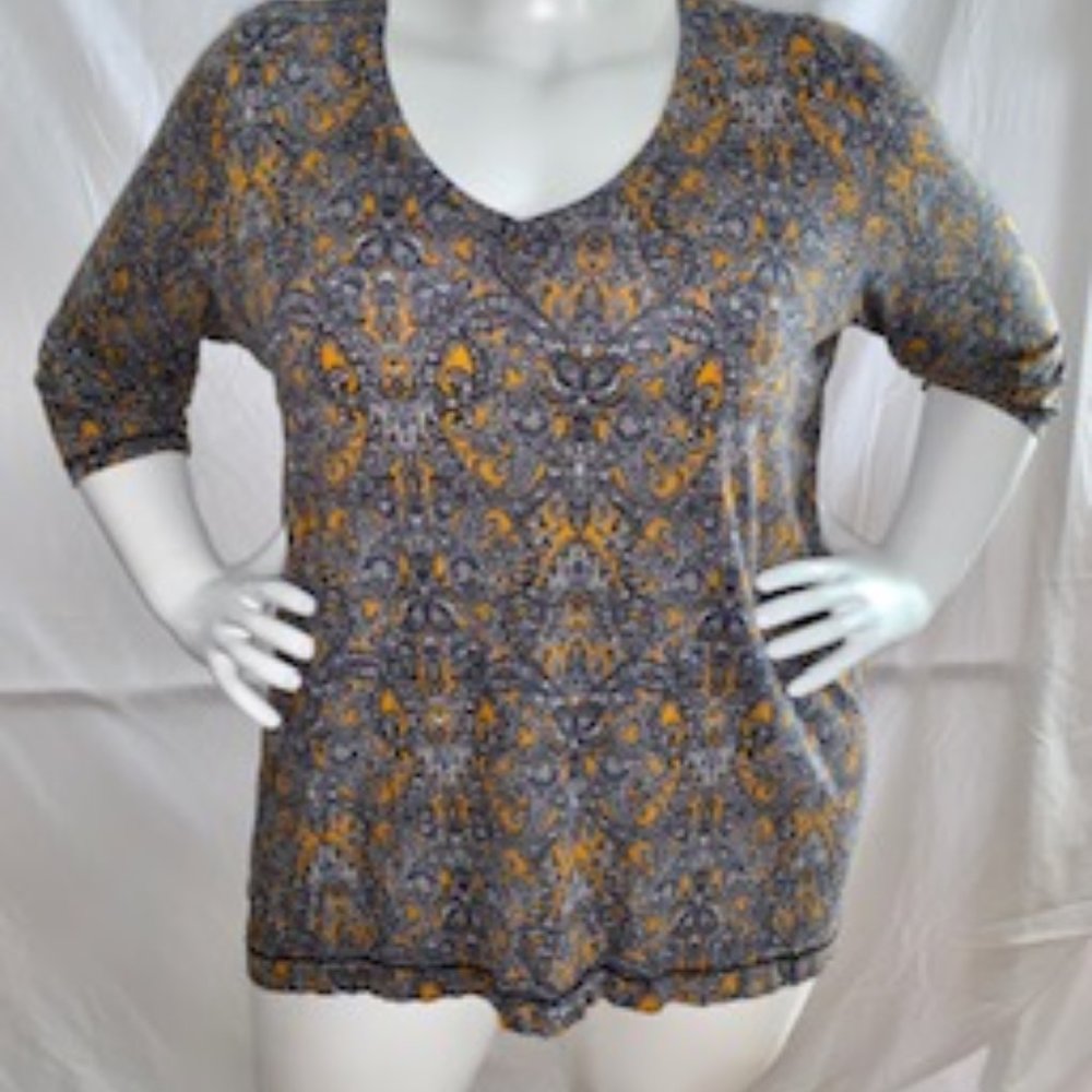 Jones of NY Paisley Blue/Yellow Tunic 3X